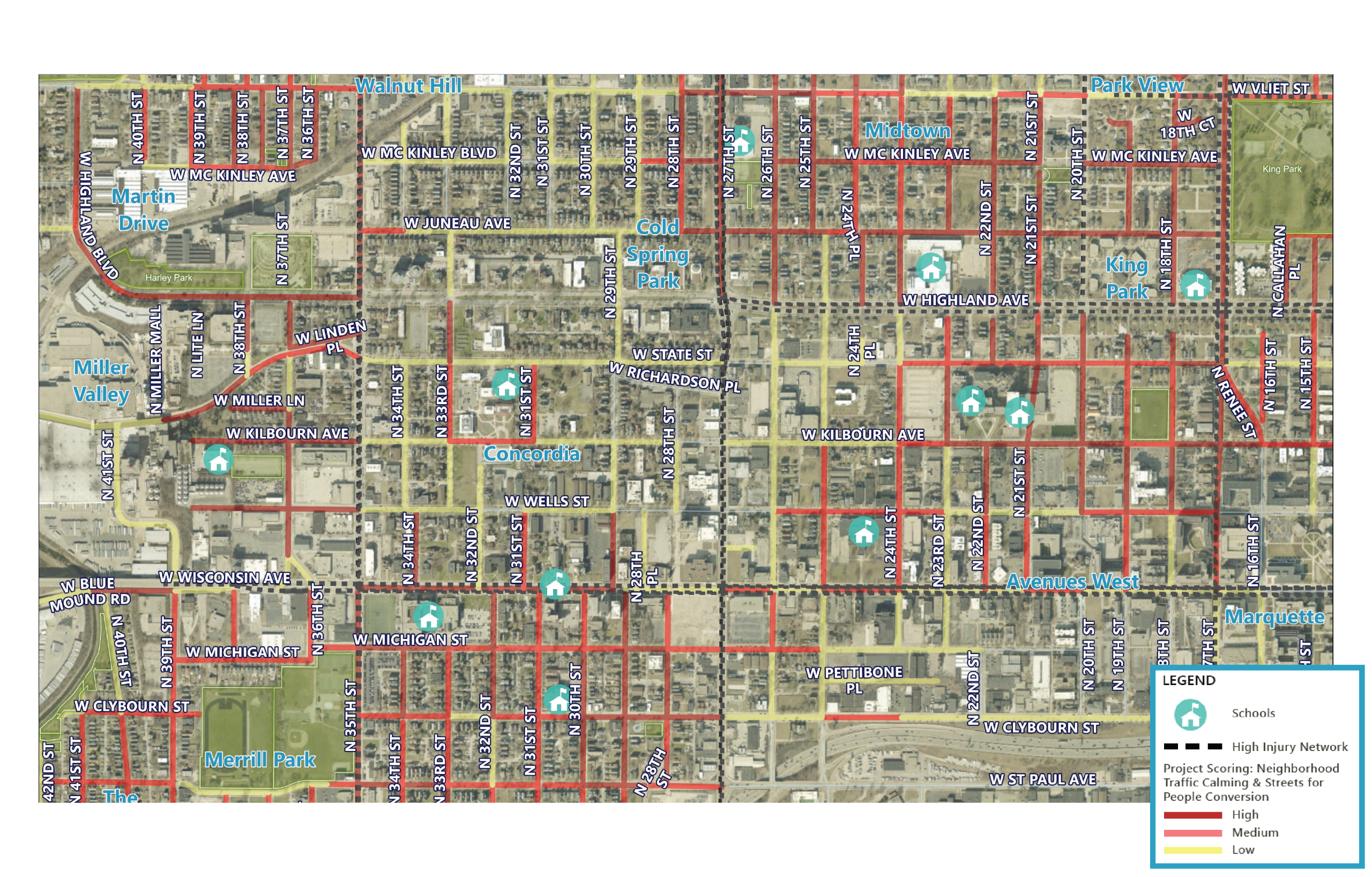 Map of West Side Neighborhood with Streets for People Scoring Data