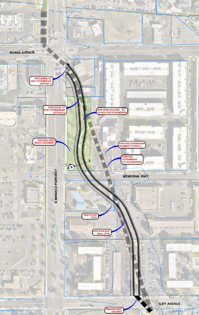 Image illustrating the realignment of the downstream portion of Goldsmith Gulch