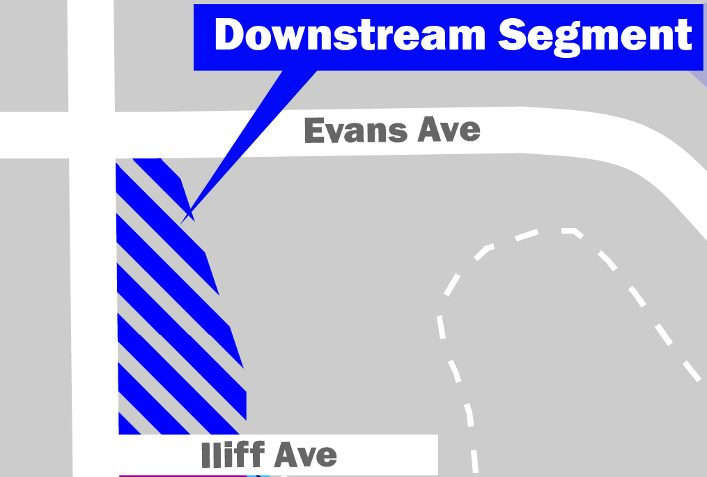 Map showing the Downstream Segment