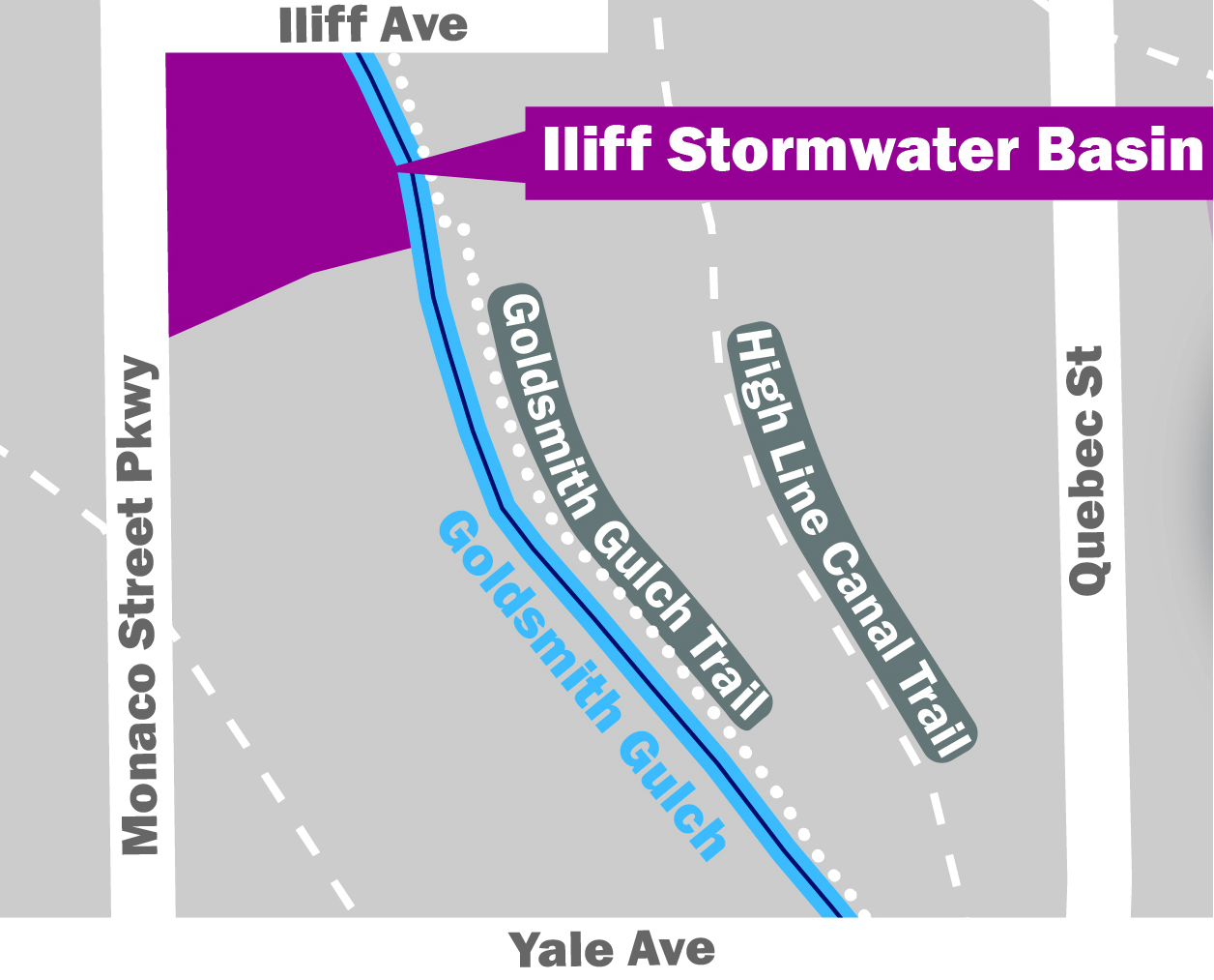 Map showing Iliff Basin