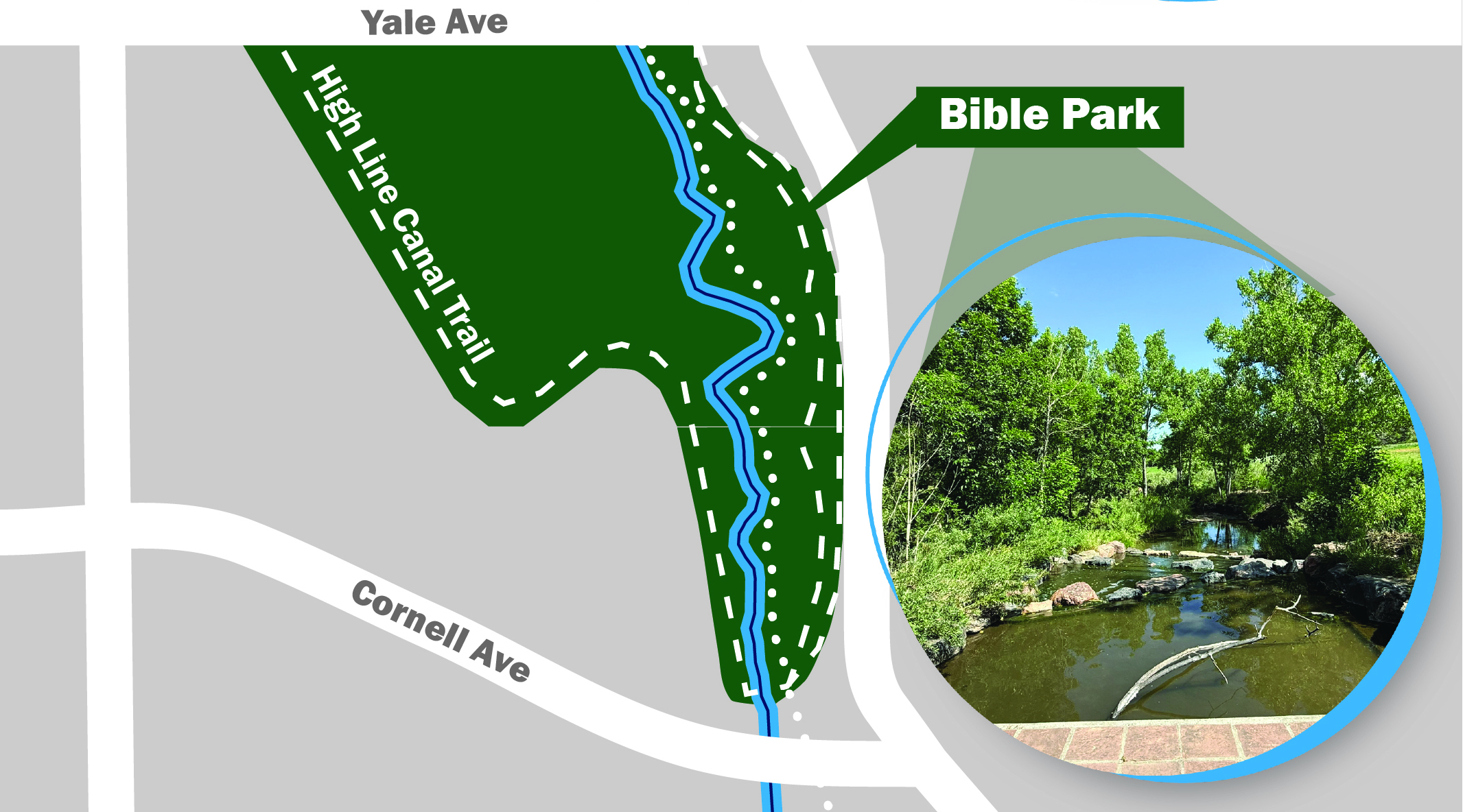 Map showing Bible Park