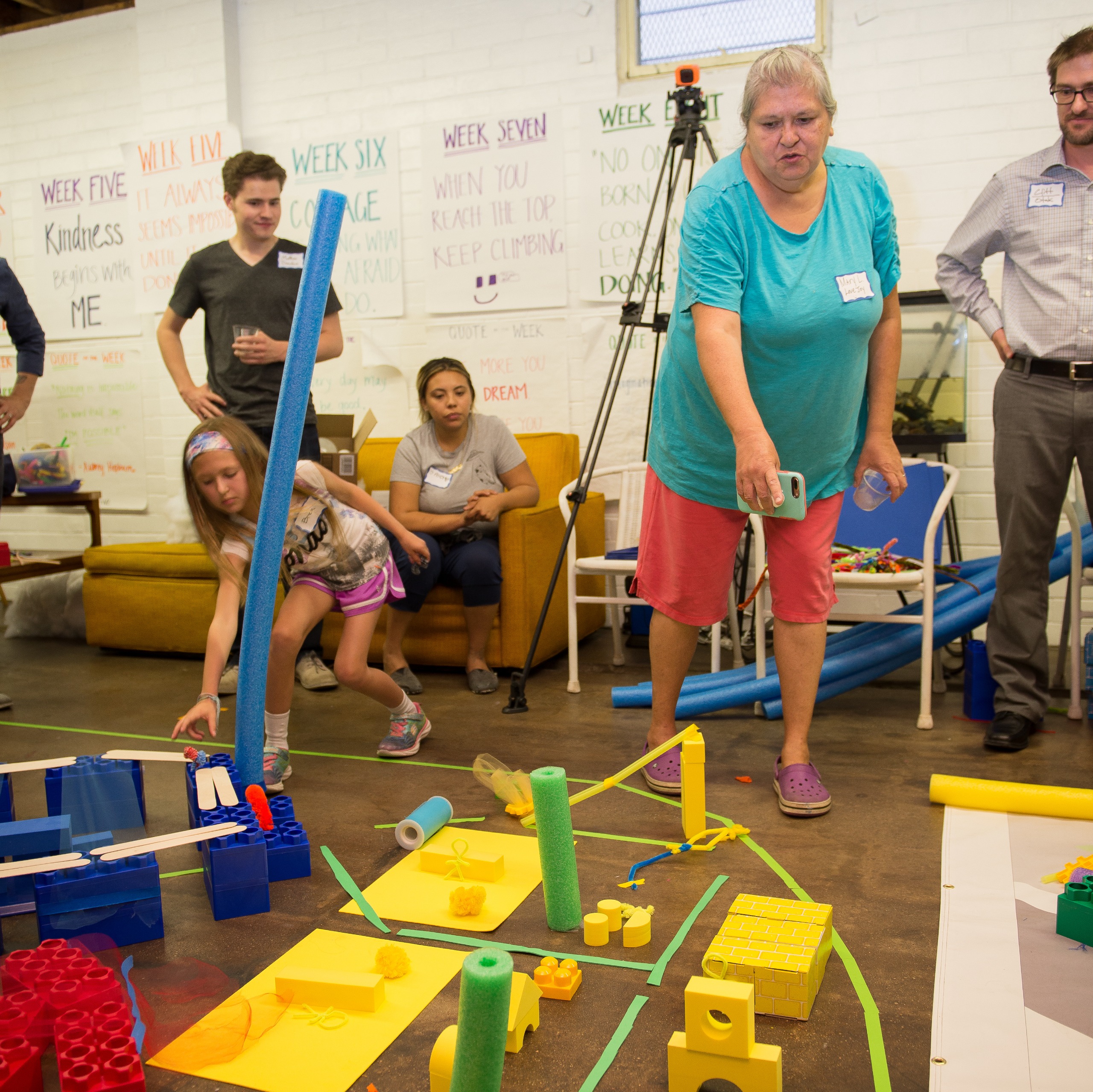 People taking part in an engagement event