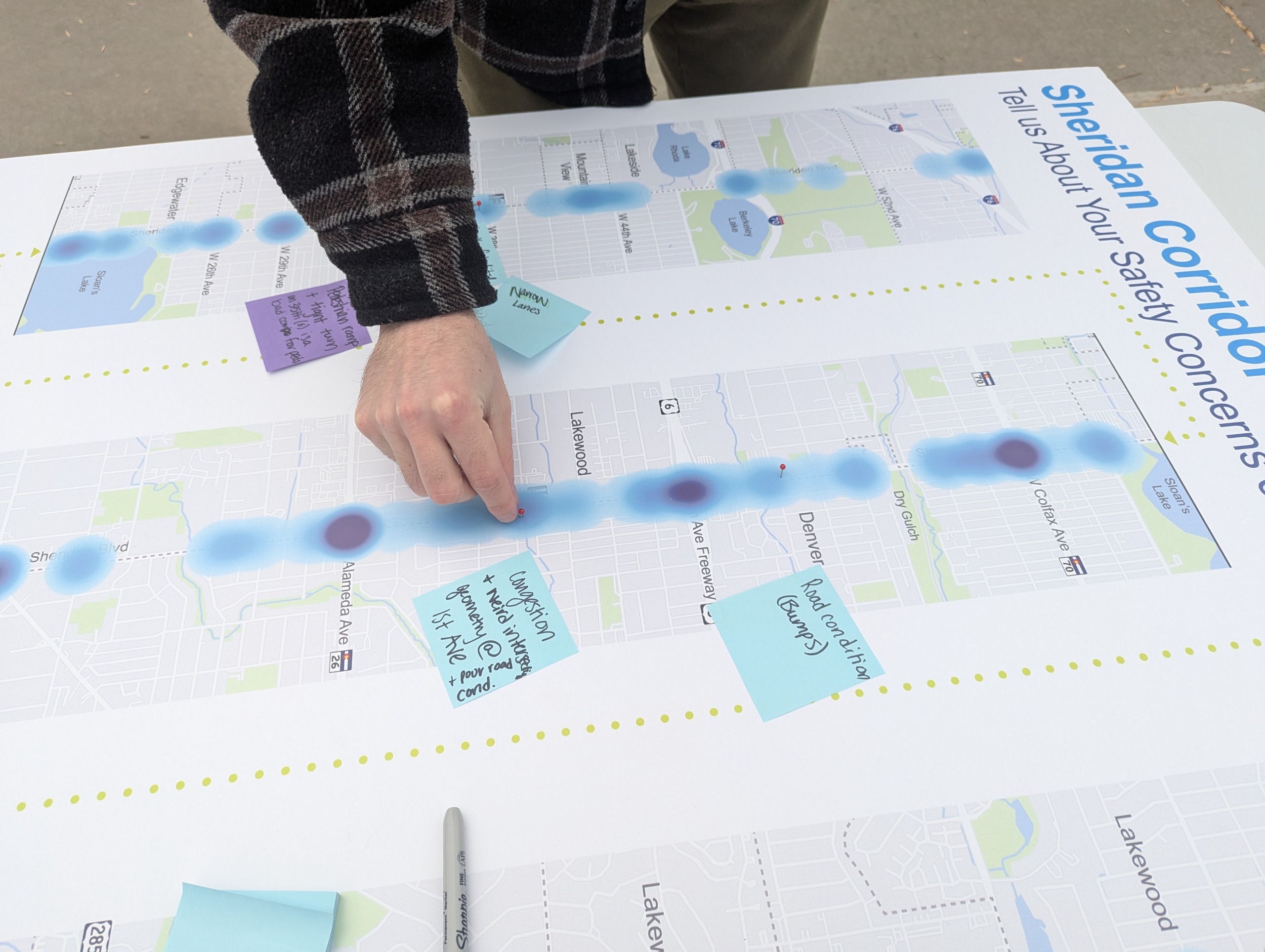 Community engaging with project team for Sheridan study