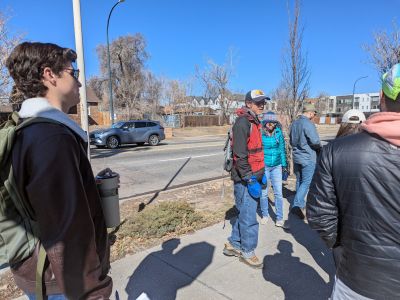 People doing a site walk of the corridor