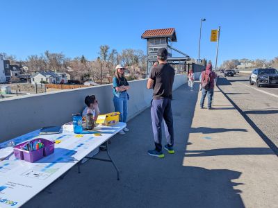 Table setup for engagement along the corridor